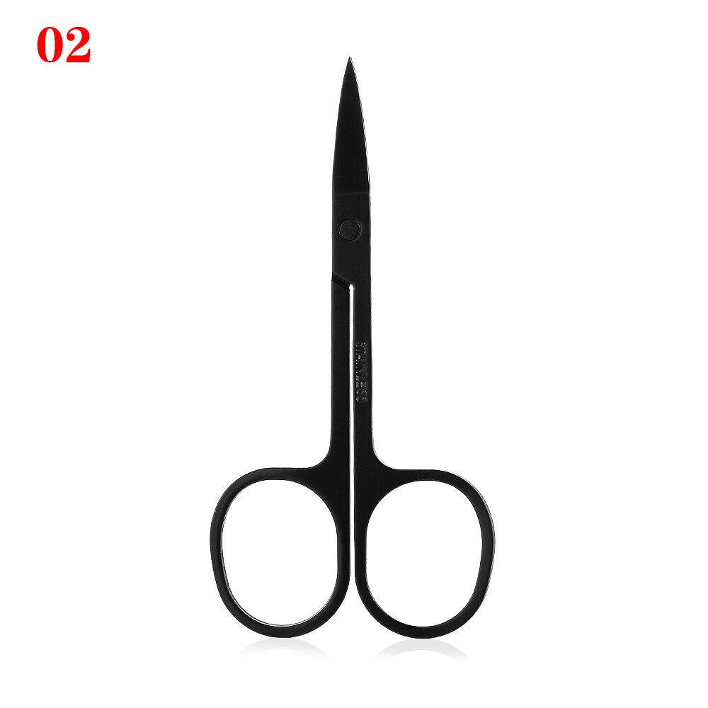 1PC Eyebrow Scissor Eyebrow Trimmer Eyebrow Eyelashes Nose Hair Scissor Stainless Steel Manicure Scissors Cutter Nail Makeup: 02
