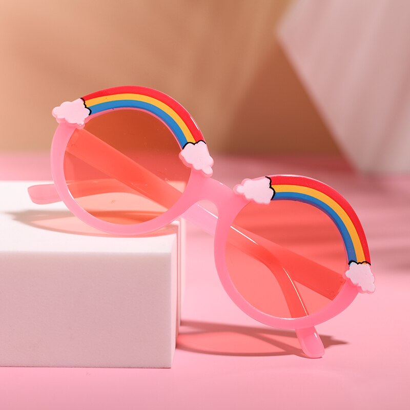 Baby Zubehör freundlicher Jungen Mädchen freundlicher Sonnenbrille, Regenbogen aufbringen Anti-Uv Sonnenbrille Fotografie Requisiten für Jungen und Mädchen: Rosa