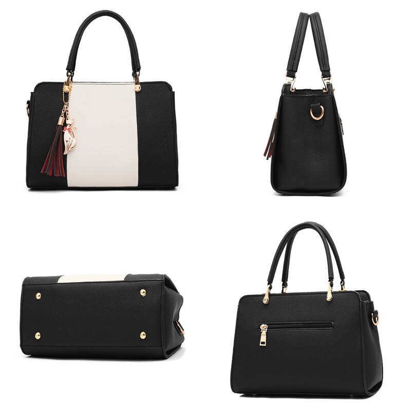 Kat Hanger Vrouwen Handtassen Crossbody Schouder Dames Lederen Handtassen Kwastje Patchwork Mode Winter Vrouwen Messenger Bags Bolsa