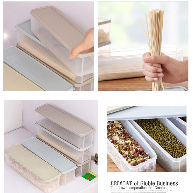 Kitchen Noodle Storage Box Food Crisper Household Kitchen Tools Noodle Sealed Box Food Storage Organizers