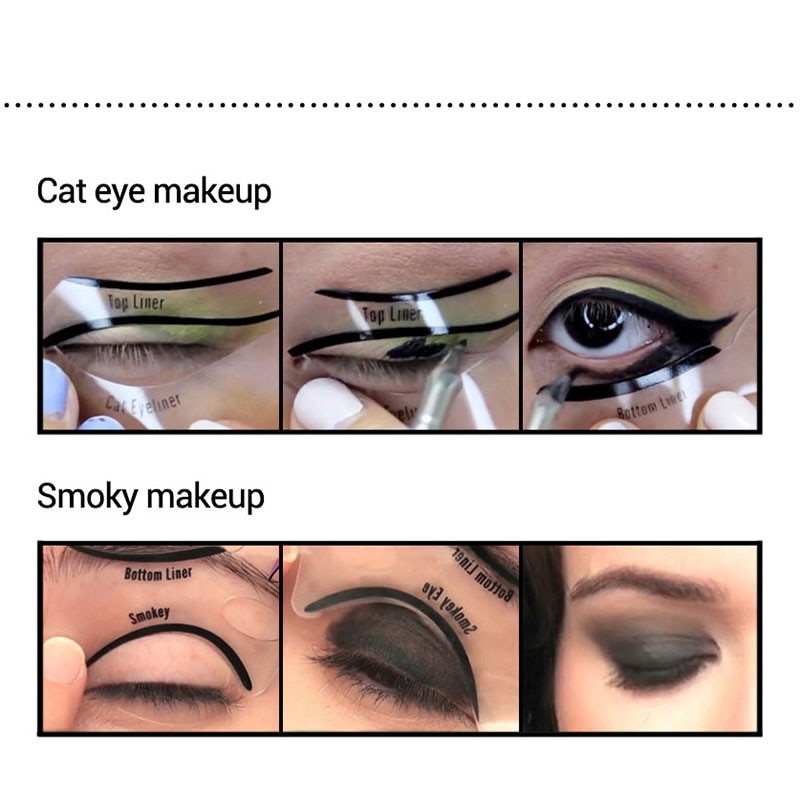 Rorasa 10 stk eyeliner stencil makeup cat liner pro makeup værktøj eyeliner øjenskygge stencils multifunktion skabelon