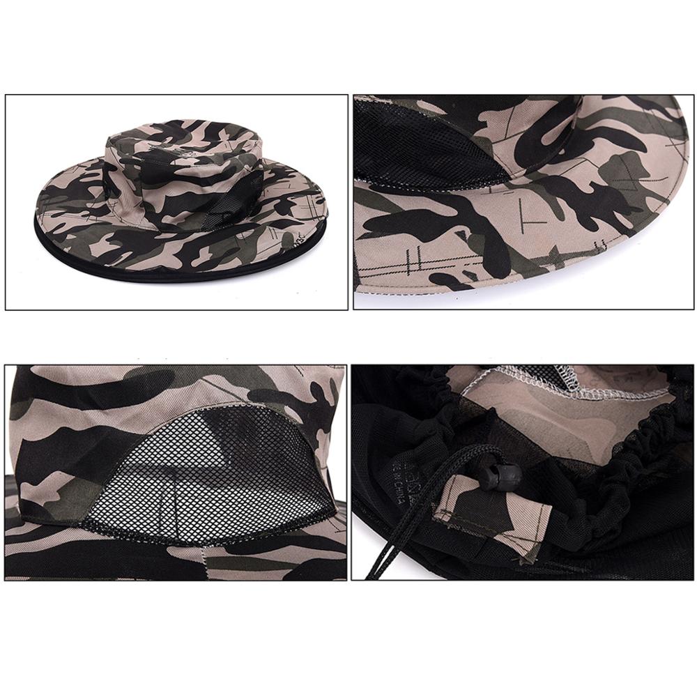 1pc bijenhoeden camouflage netten voor klamboe hoed buiten muggenmuts insecten vishoed masker buiten zonnescherm hoes