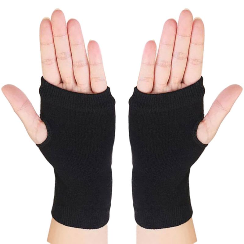 Winter Cotton Gloves Half Finger Sports Fingerless Gloves Knit Short Men's Women's Autumn And Winter Thin Arm Sleeves: Default Title