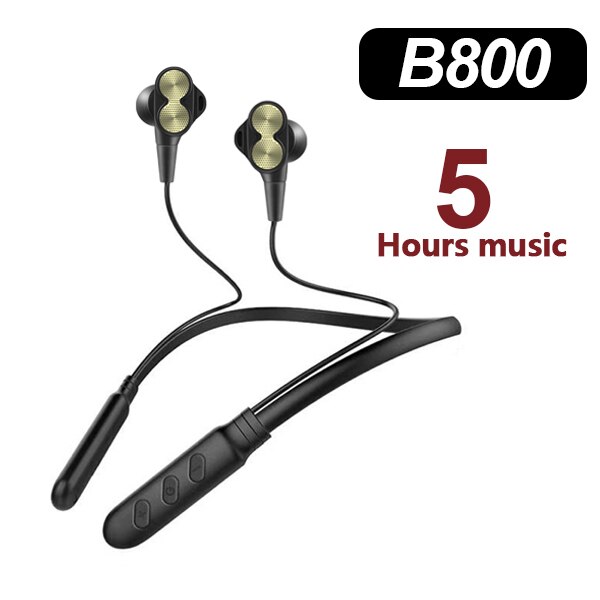 Cbaoooo  b800 bluetooth oordopjes draadloze koptelefoon sport stereo bluetooth oordopjes met microfoon voor telefoon: Goud  b800-5 uur
