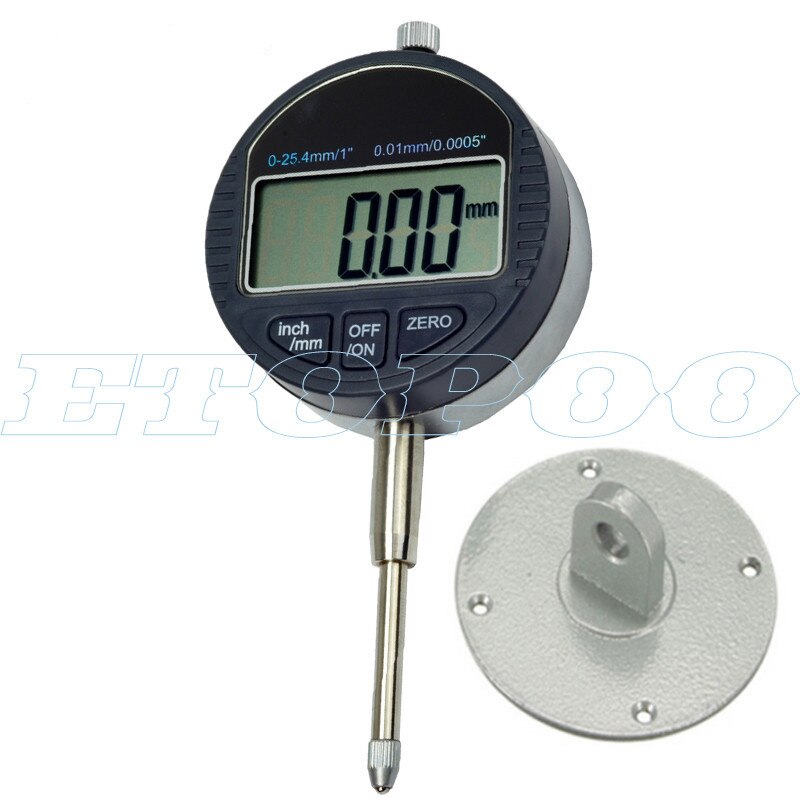 Digital Dial Indicator 0-12.7Mm/0.5'' 0-25.4Mm 0.01Mm with Mini Magnetic Base Holder Gauge Caliper Measuring Tools: 25.4x0.01mm