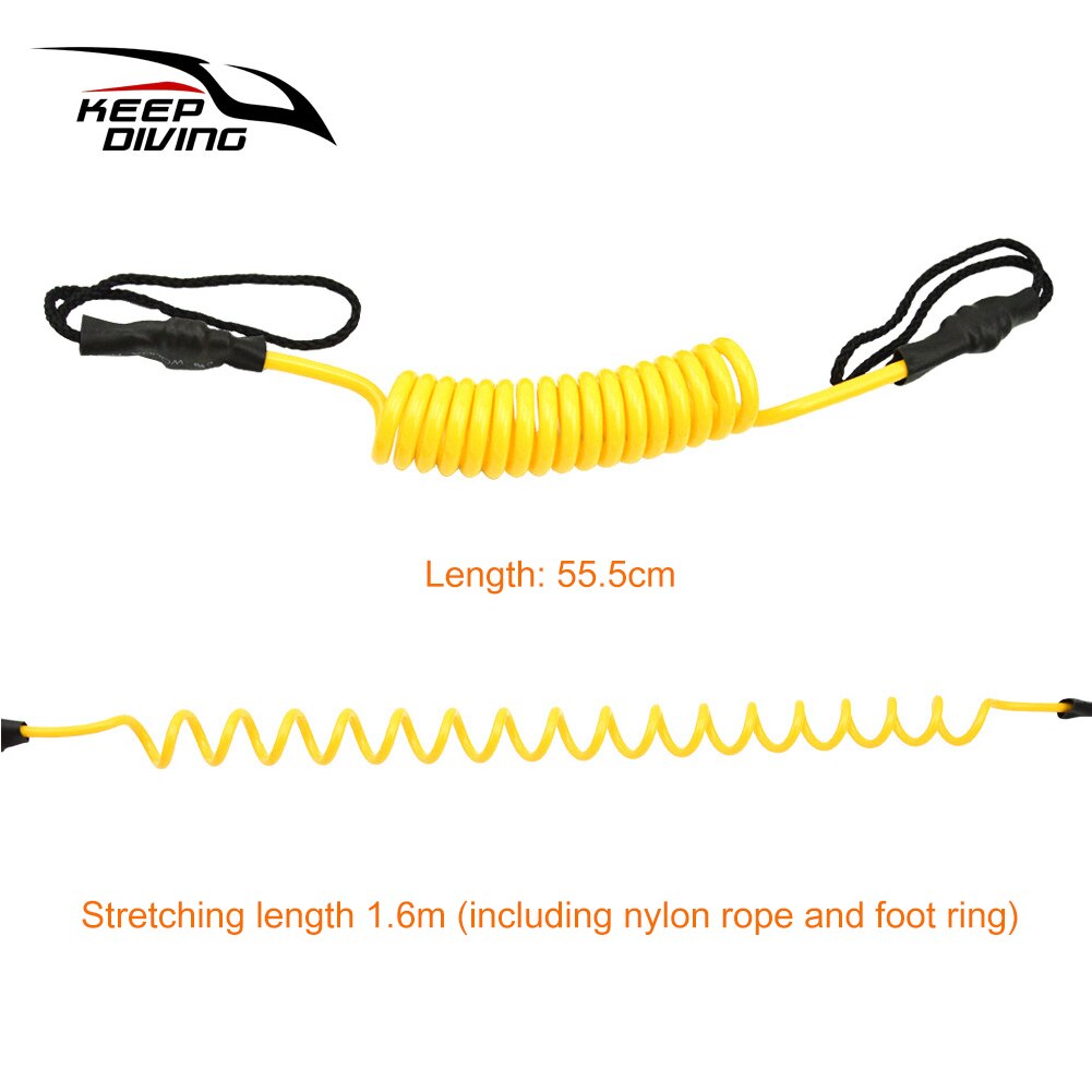 KEEP DIVING 55.5cm Ankle Leash Surfing Elastic Coiled Stand UP Paddle Board Leg Rope Surfboard Ankle Leash
