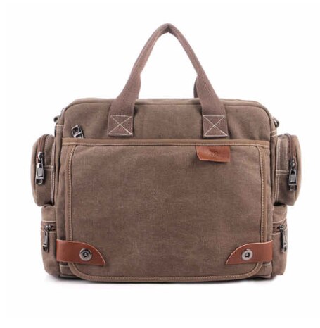 Manjiahong Mannen Canvas Messenger Bags, Mannen Casual Schouder Messenger Bags, man Casual Tote Aktetas Voor Laptop Mannelijke Handtassen: Bruin