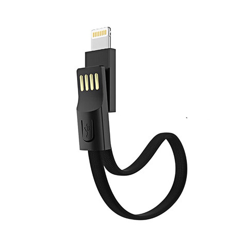 NOHON przenośny brelok kabel USB dla iPhone mikro typ C 8Szpilka ładowanie synchronizacji przewód danych szybkie ładowanie dla androida Xiaomi Samsung: czarny For jabłko