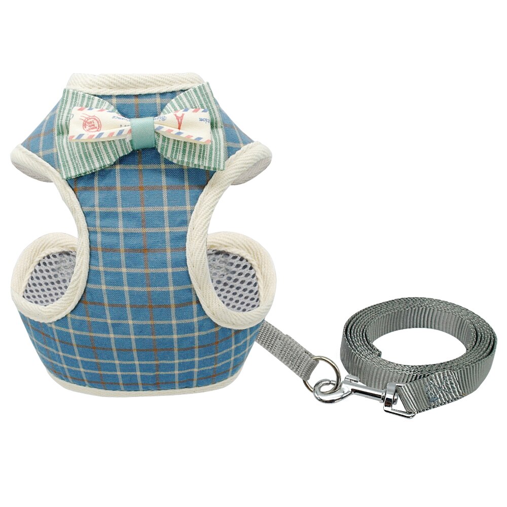 Bonito conjunto de arnés y correa para gatos, arnés de perrito de malla de nailon para mascotas, chaleco de ropa con Collar de gato de plomo para gatos pequeños, suministros para perros y gatitos para mascotas: 2 / S