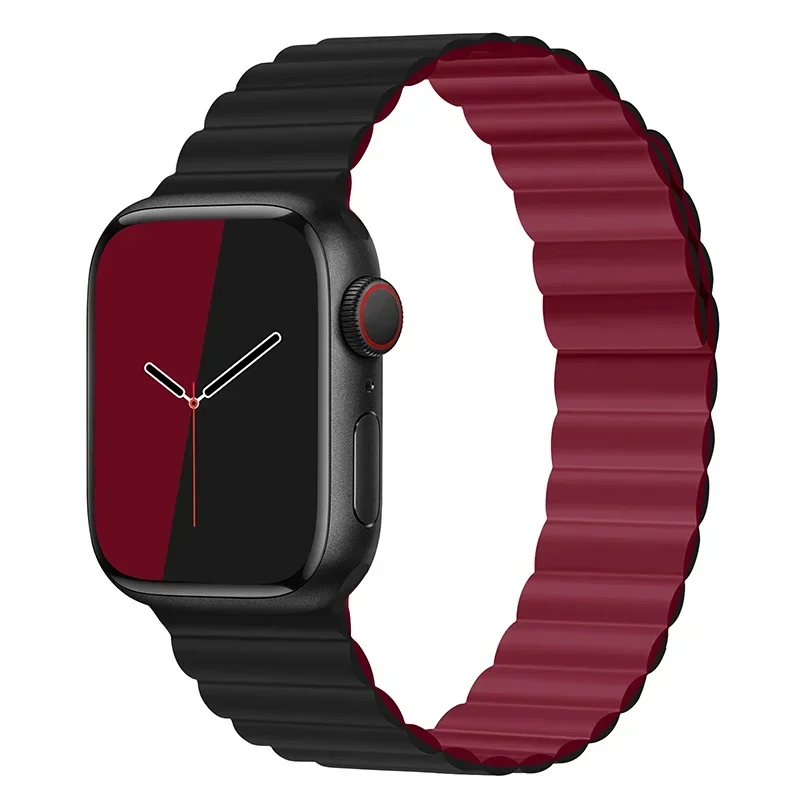 Magnetisk rem til apple watch series 7 band 45mm 41mm silikone urrem iwatch series  s 3 5 4 6 se 38mm 40mm 42mm 44mm