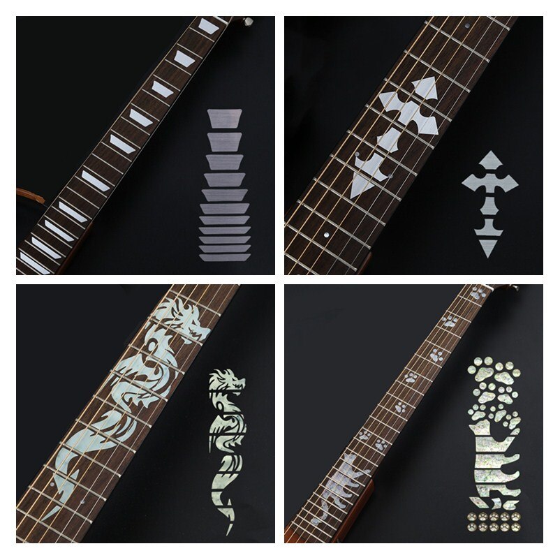 Autocollant incrusté de manche de guitare, décalcomanies de manche, tête de guitare, basse, Ukulele, fin, accessoires,