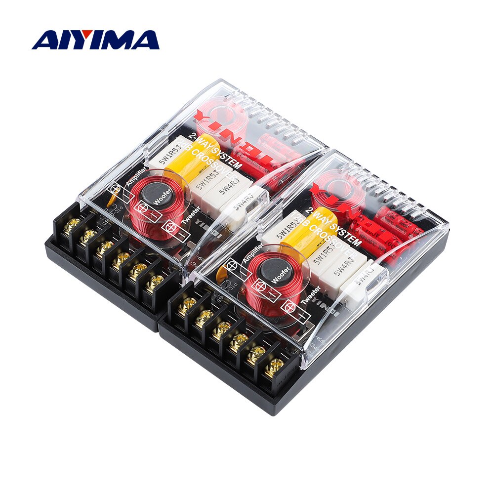 Aiyima 2Pcs Auto Crossover 2 Manier Treble Bass Filter Frequentie Divider 200W Voor 4-6.5 Inch Speakers