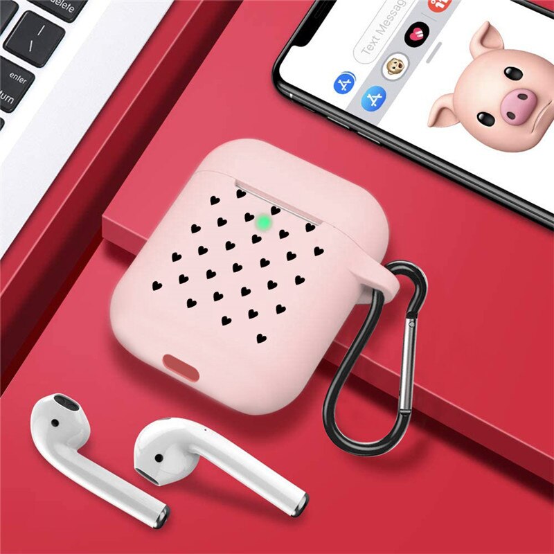 Case For Airpods 1&2 Cute Earphone Case Love Heart Daisy Floral Wireless Earphone Accessories for Apple Airpods Soft Cases Bags