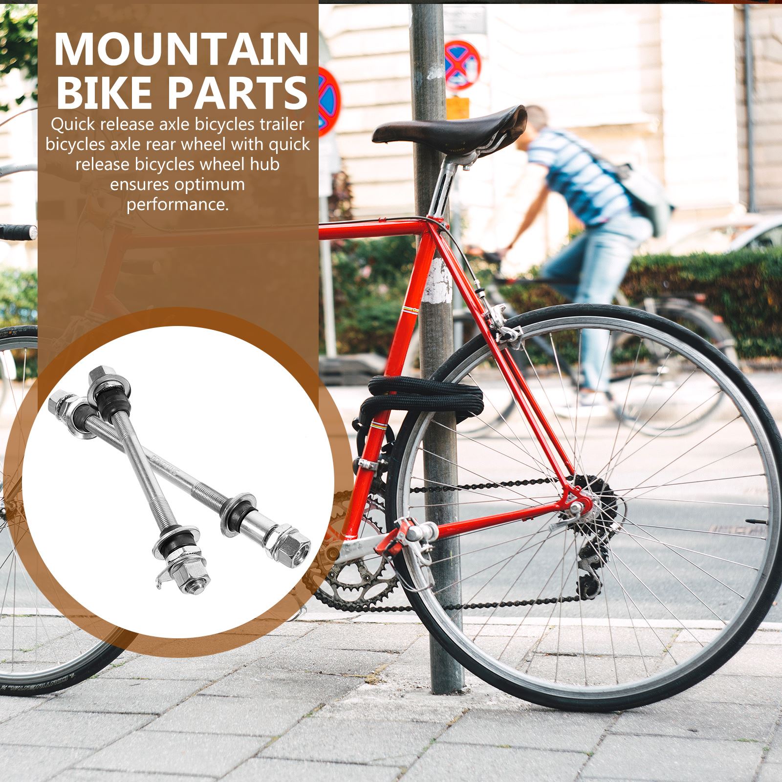 2Pcs Axle Road Bike Rear Repair Tool Mountain Front Shaft Iron Parts Bike Axle Wear-Resistant Bike Axle Mountain Bike Parts