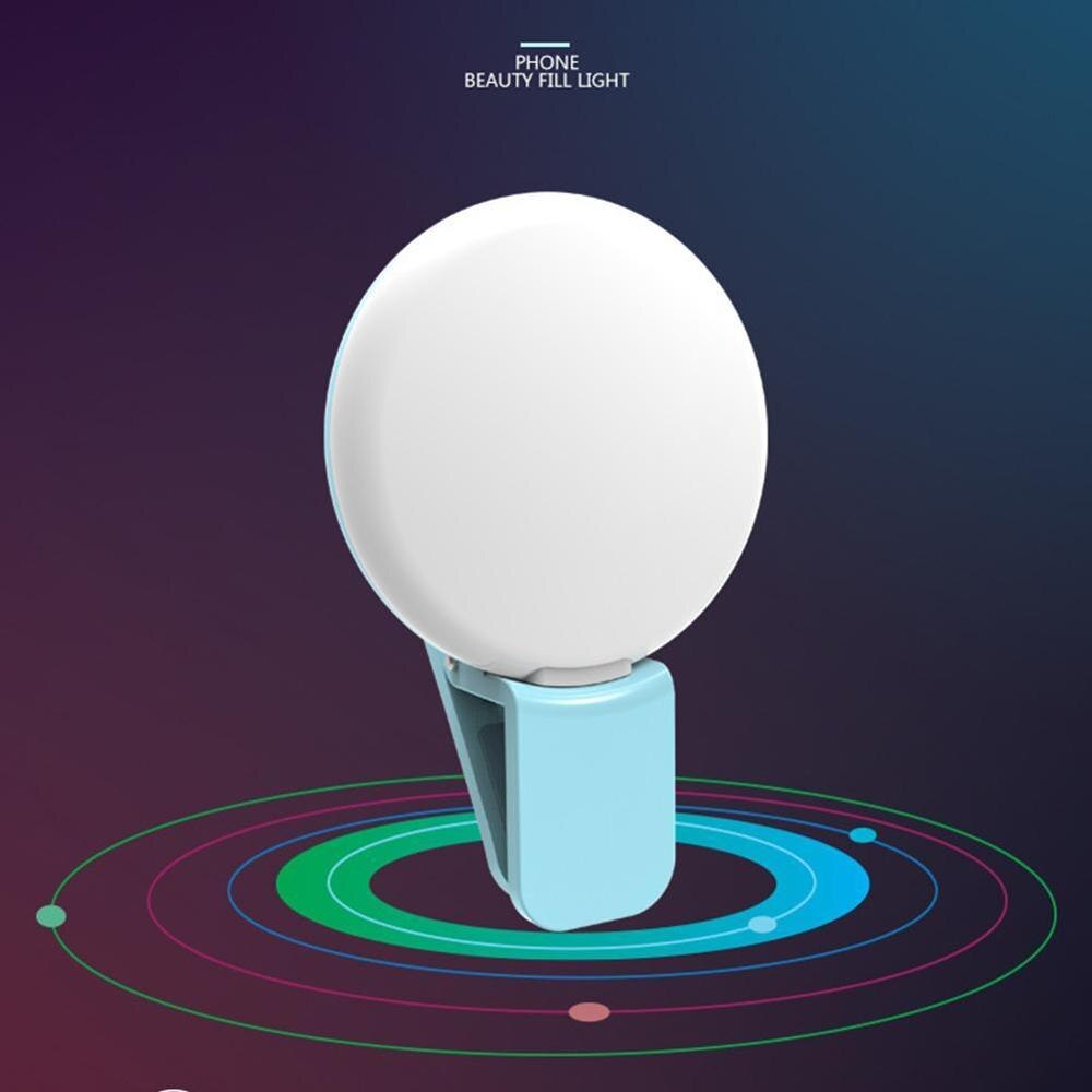 Mobile Phone LED Selfie Ring Light Portable Circle Fill Phone Light Clip For Cell Photography Rechargeable Lamp Beauty Came