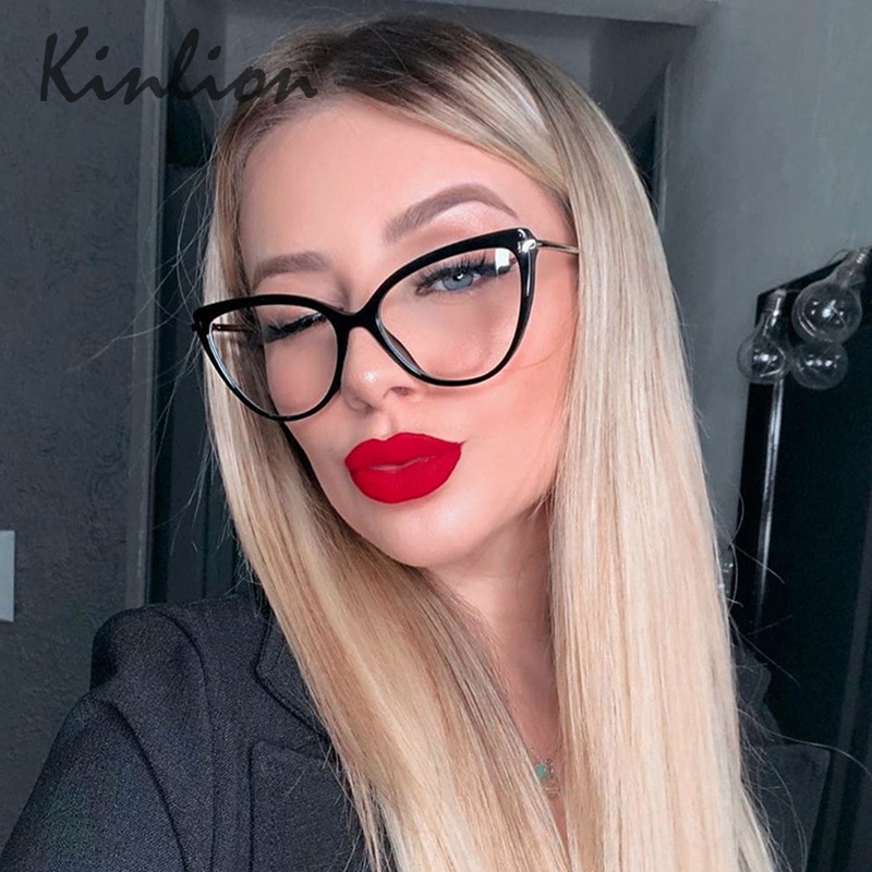 Gafas Cat Eye para mujer, Cateye Tr90 montura metálica, Gafas de piernas primaverales para mujer, Gafas Retro Vintage para mujer, marcos de Gafas