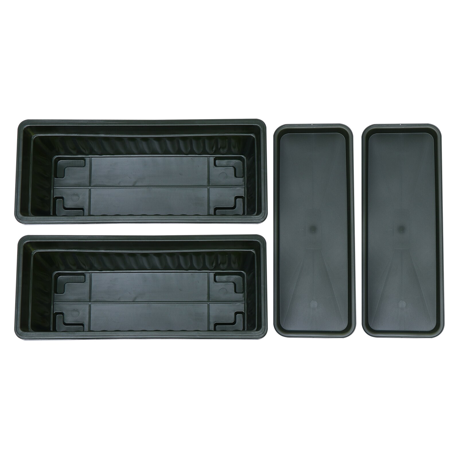 2Pcs Rectangular Flowerpot Vegetables Planting Pots Plants Pot for Home Balcony Garden: Default Title