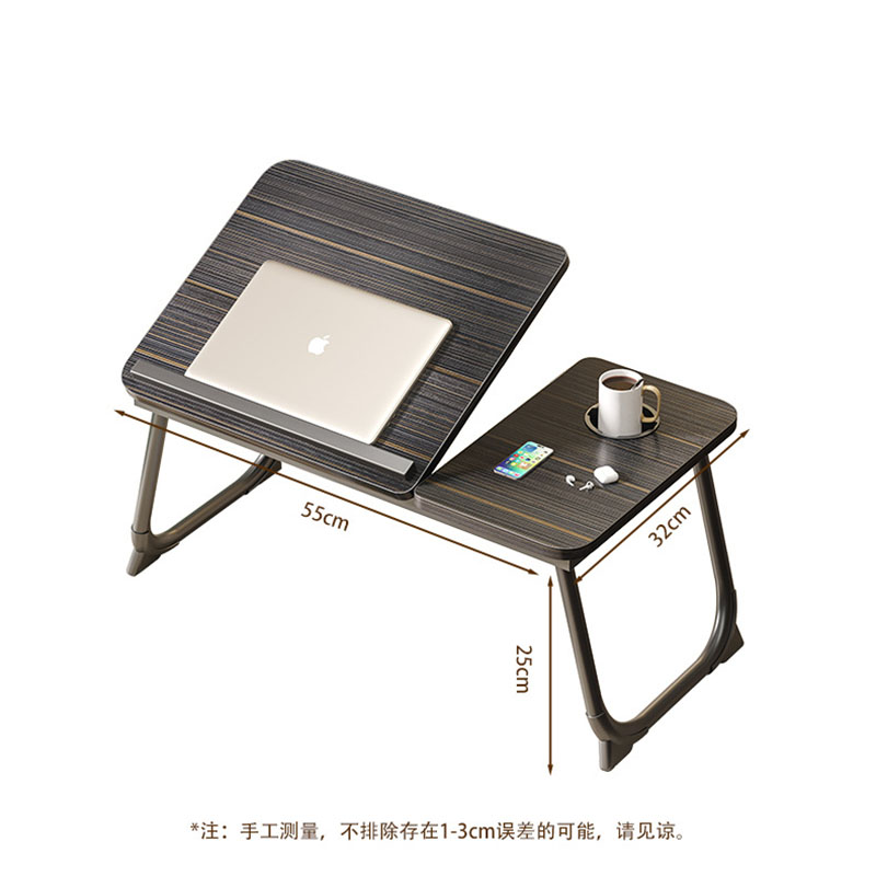 Laptopbord för säng eller soffa, knäbord, skrivbord för att arbeta i sängen, skrivbord för hemmakontor, frukostbricka, skrivbord med mugghållare