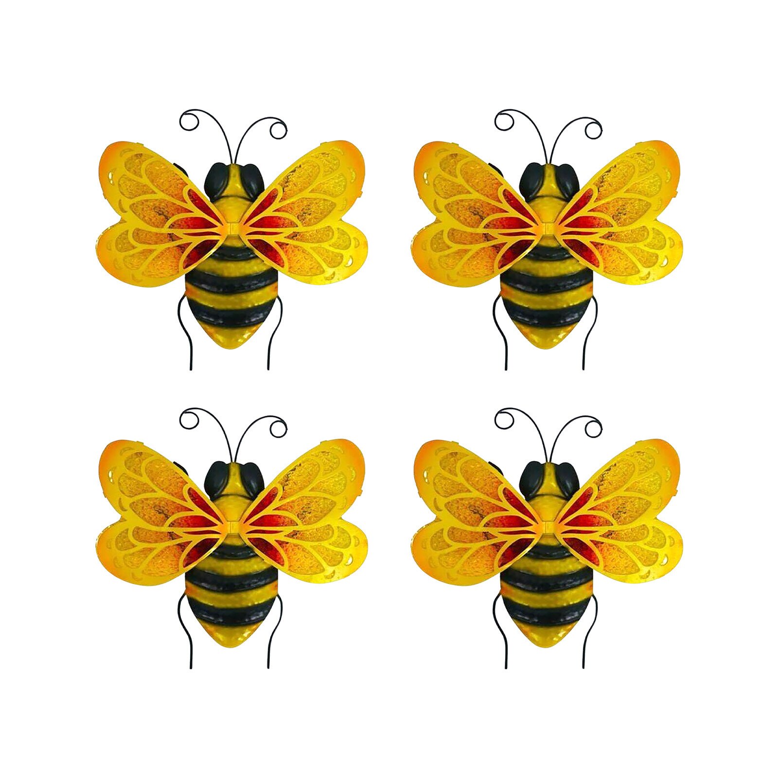 1/2/4pcs Collection Decorative Metal Bumble Bee Garden Accents Lawn Ornaments Garden Decoration Outdoor Supplies Figurines #YJ: B