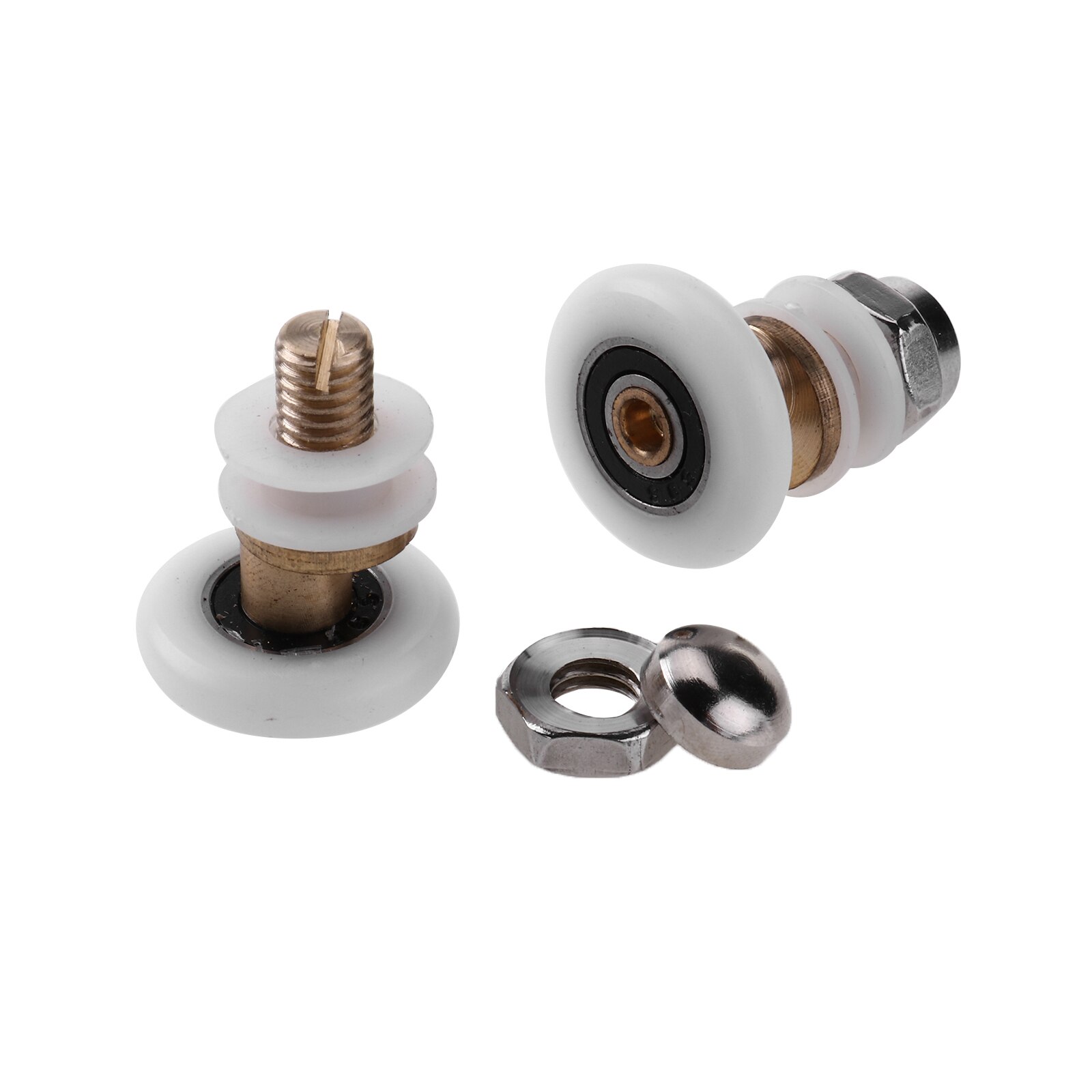 2 Glass Door Rollers Bathroom Shower Door Runners Pulleys Wardrobe Cabinet Wheels Durable Silent Sliding Casters Home Accessory