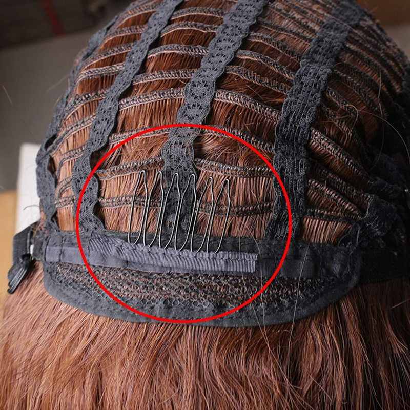 50 Stück Perückenkämme zur Sichern der Perücke, 4–7 Zähne, Perückenkamm, Perückenklammern mit Stoff für die Herstellung von Perückenkappen, Stahlmaterial, Clips, Kämme