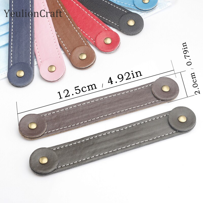 Chzimade 5Pcs Pu Leer Oor Protectors Haak Uitbreiding Strap Gesp 12.5X2Cm Voor Masker Dragen Release Pijn oor Grips Clips Haken