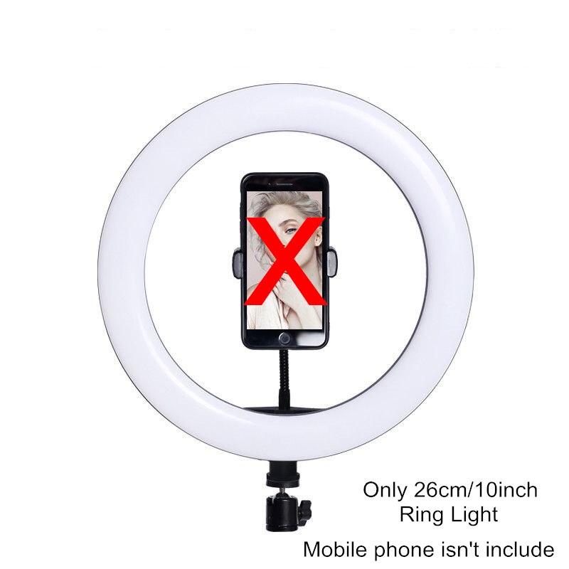 10 pollici 26 centimetri USB LED Anello di Luce Flash Fotografia Lampada Con 1.6m Treppiede, illuminazione dimmerabile Illuminazione Anulare per il Video/Fotografia: Only Ring Light