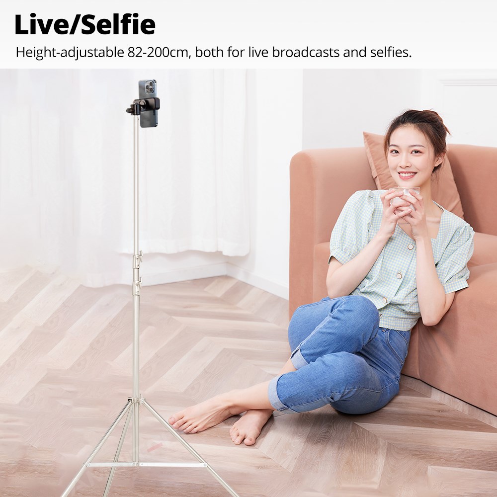 AMBITFUL Stainless Steel 2M Heavy Duty Light Stand Tripod with for Photo Studio Softbox Video Flash Umbrellas Reflector Lighting