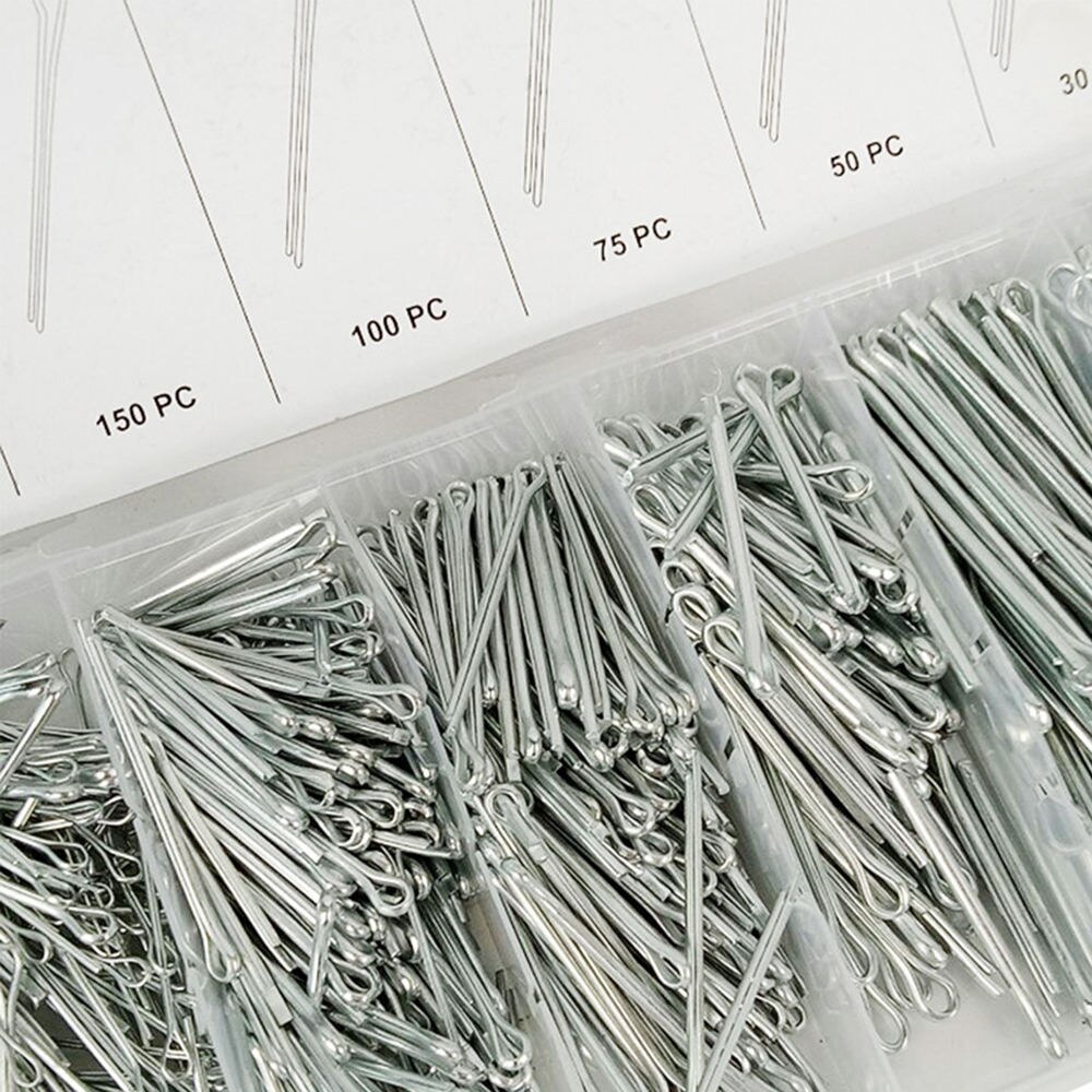 555pcs/set Industrial Iron galvanizing Cotter Pin Assortment Clip Key Set Kit metal