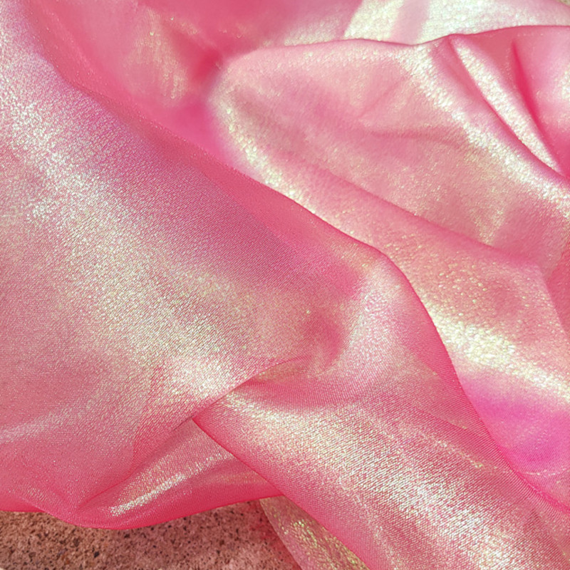 Sparkle Shiny Fabric, Magic Iridescent Organza, Holographic Translucent Cloth: L / Red