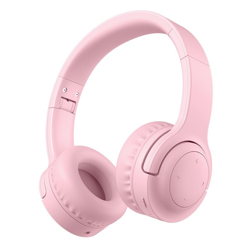 Słuchawki Bluetooth 5.0 dla dzieci z ograniczoną głośnością 93dB, słuchawki bezprzewodowe składane Stereo na ucho dla dziecka telefon Pc Laptop: Pink