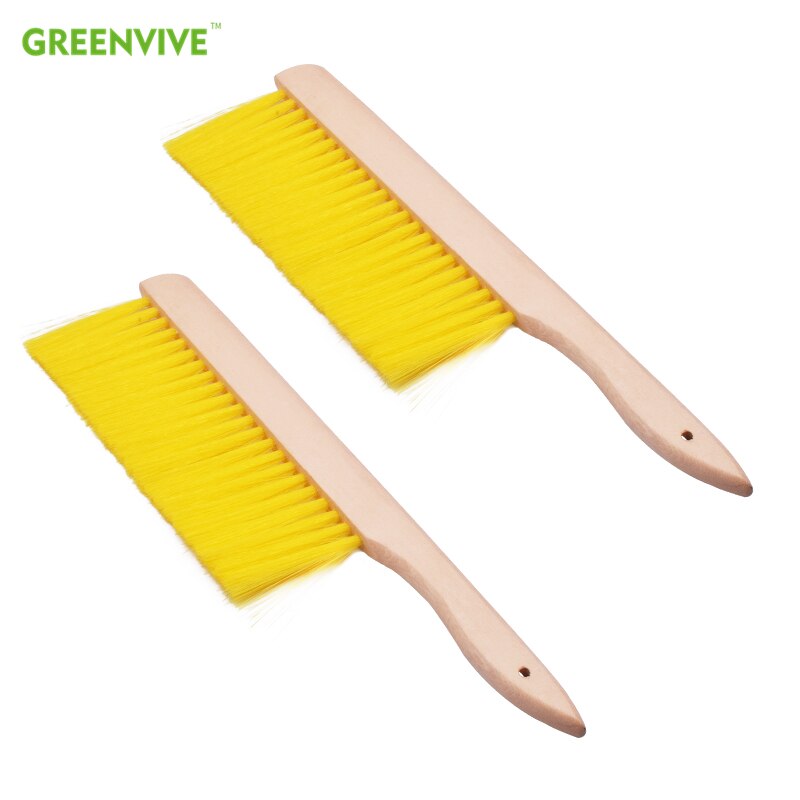 Cepillos de pelo de caballo para abejas, Herramientas de apicultura, tres filas, cepillo de colmena, herramientas de colmena, equipo de apicultura, mango de madera,