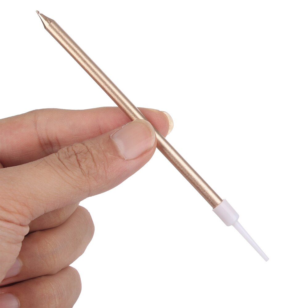 6 velas largas doradas para pastel, con forma de lápiz, seguras para las llamas, para fiestas de cumpleaños infantiles, bodas, adornos para cupcakes, decoración del hogar, suministros de recuerdo