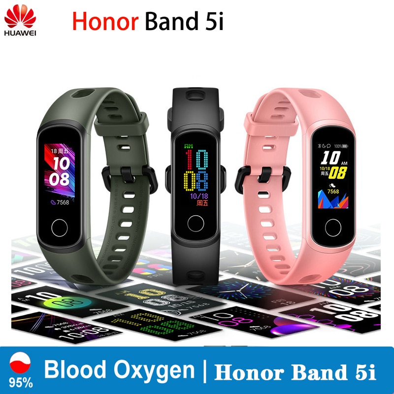 Originele huawei honor band 5i slimme polsband amoled huawei honor slimme armband slaap zwemmen sport tracker spo 2 bloedzuurstof