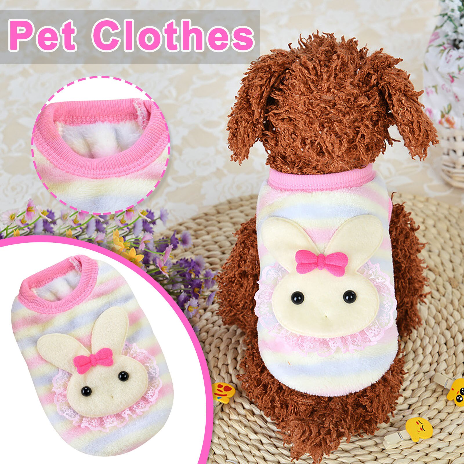 chien vêtements tendance vêtements pour animaux de compagnie automne et hiver chien vêtements rayé maison vêtements