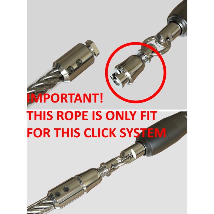 840 Gram 【Rope Met Klik Head】spare Deel Heavy Crossfit Skipping Overslaan Touw Met Connector Tpu Gecoat Staal Koord
