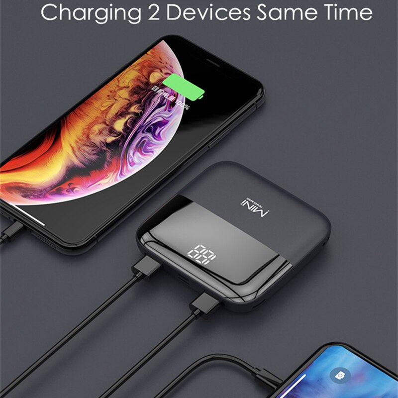 Powerbank 10000 Mah Draagbare Kleine Powerbank Led Display Usb Powerbank Externe Batterij Oplader Voor Iphone Ipad Huawei Xiaomi