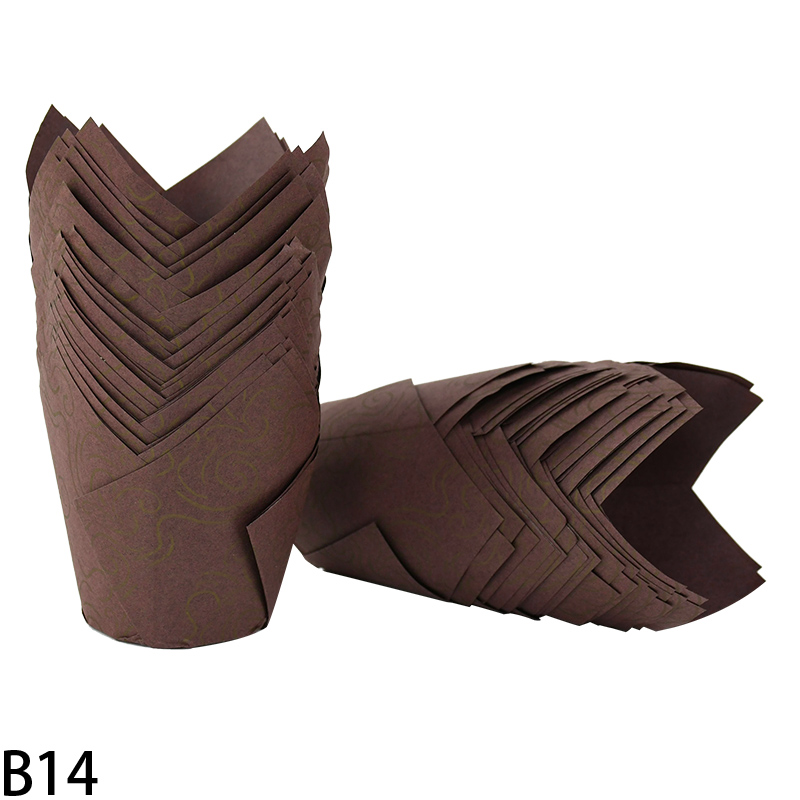 50Pcs Newspaper Style Cupcake Liner Baking Cup For Wedding Party Caissettes Tulip Muffin Cupcake Paper Cup Oilproof Cake Wrapper: Blue