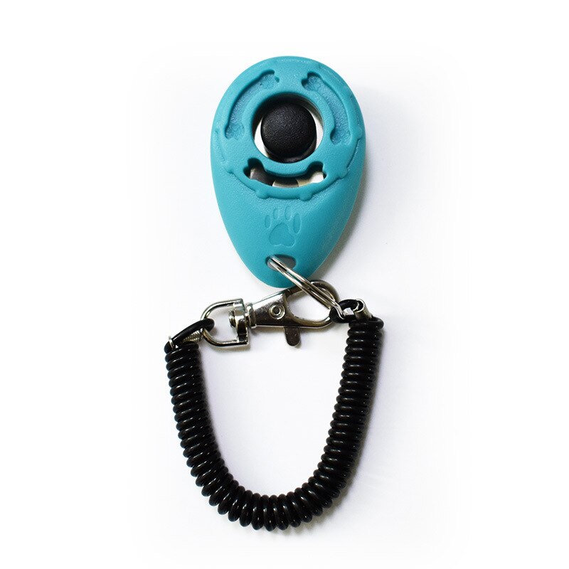 Pet Dog Trainings Personal Sounder Dog Trainer Click Adjustable Sound Plastic Key Chain and Wristband Dog Pet Product: Sky Blue