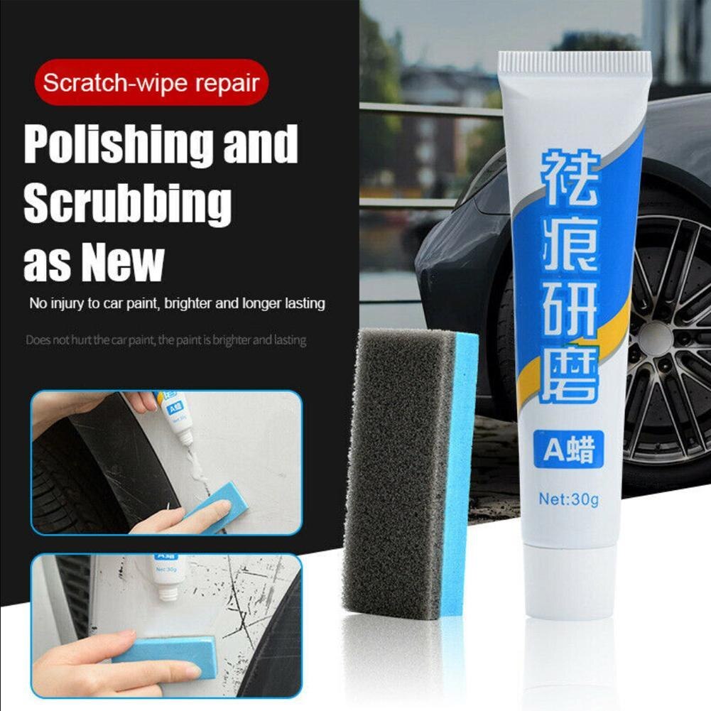 Dissolvant d'aide à la peinture | Pâte et éponge pour voiture, pâte à gratter, peinture de corps pour véhicule utile, kit de pâte à rectifier pour polissage