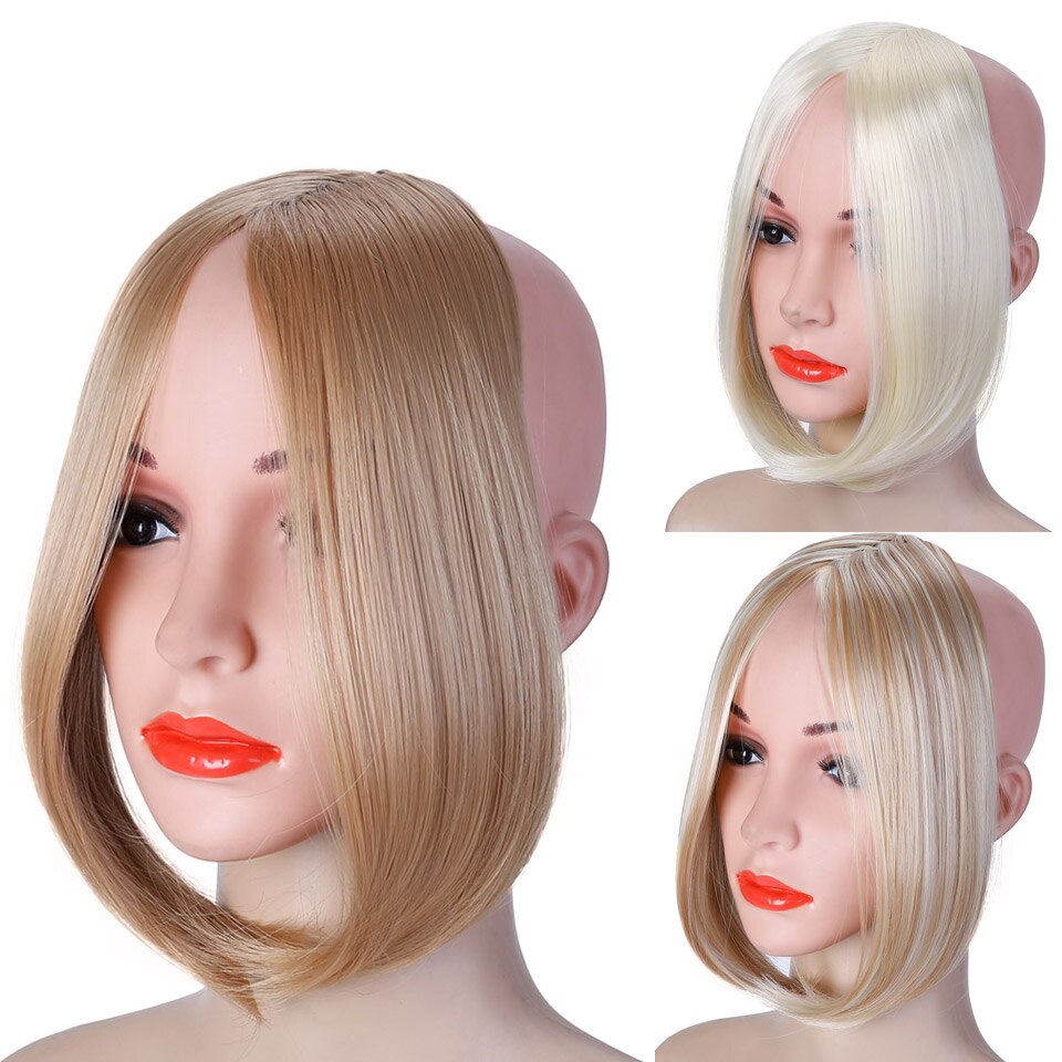 Long Bangs Clip In on Front Hair Bang Side Fringe Hair Extension Natural Synthetic Bangs Hair Accessories for Women