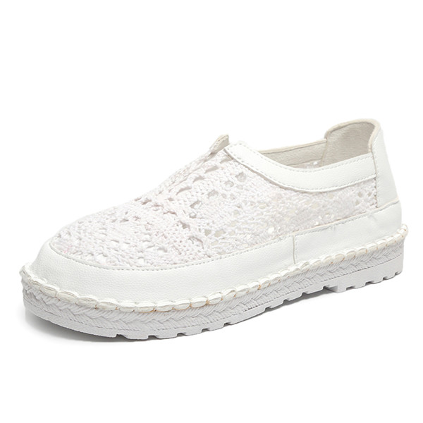 Cootelli-mocassins Oxford pour femmes, bout rond, respirants, plats, collection sans lacet: WHITE / 6