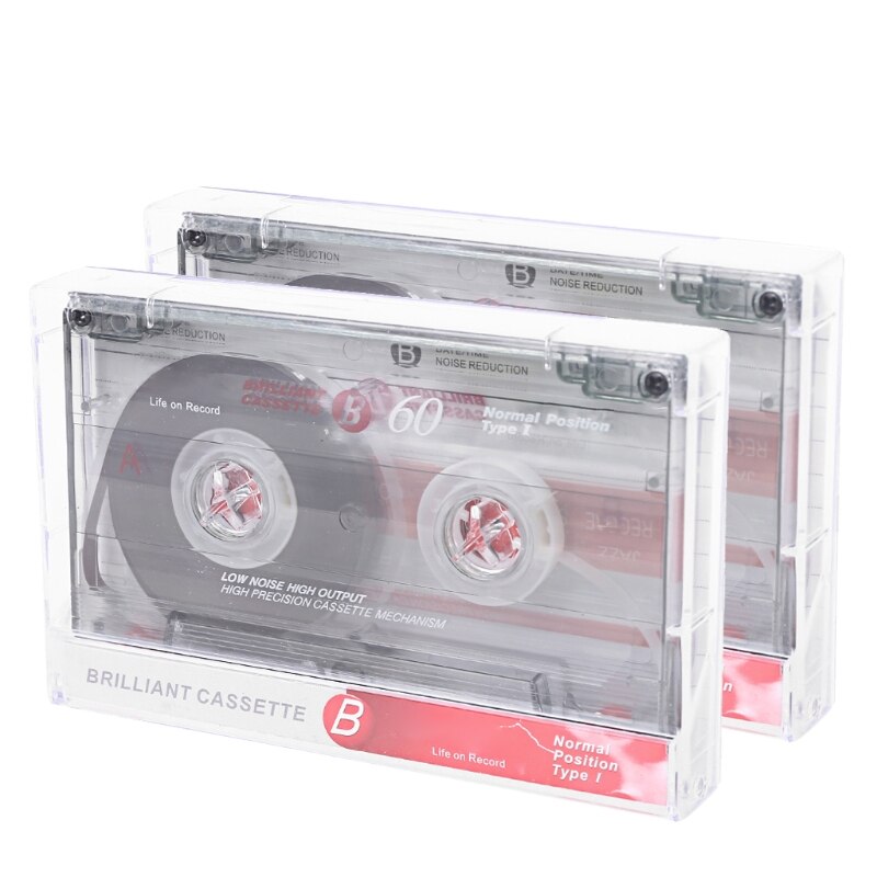 2Pcs Standard Cassette Blank Tape Player Empty 60 Minutes Magnetic Tape R2JF