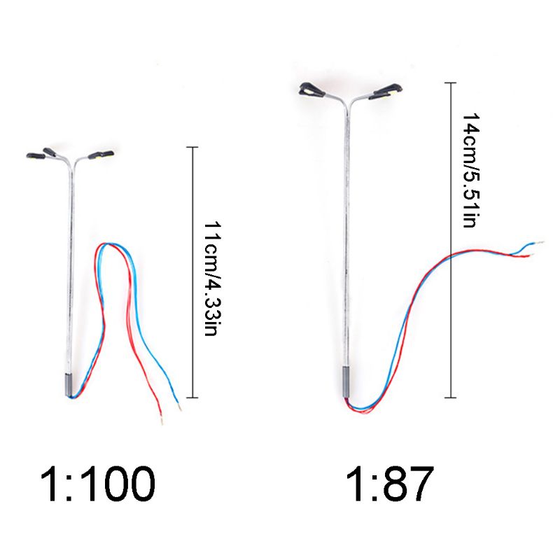 1:87/1:100 Schaal Model 4 Led Lichtgevende Straat Lamp Lantaarnpaal Diy Landschap Licht