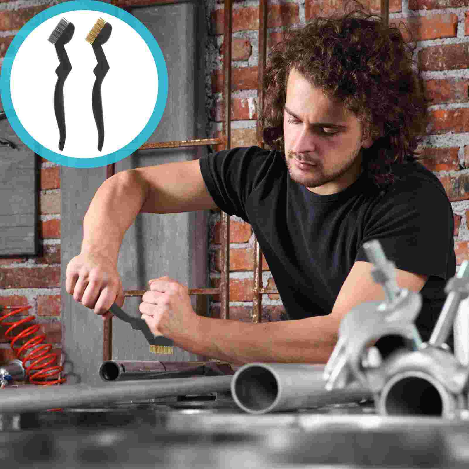 12pcs Small Wire Brush Rust Remove Wire Brush Set for Dust and Rust Removing: Default Title