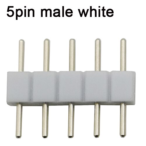 10Pcs 5Pin 5-Pin Rgbw Connector Adapter Pin Naald Mannelijke Vrouwelijke Plug Voor 5050 Rgbw Led Strip Licht led Accessoires: 5Pin Male White