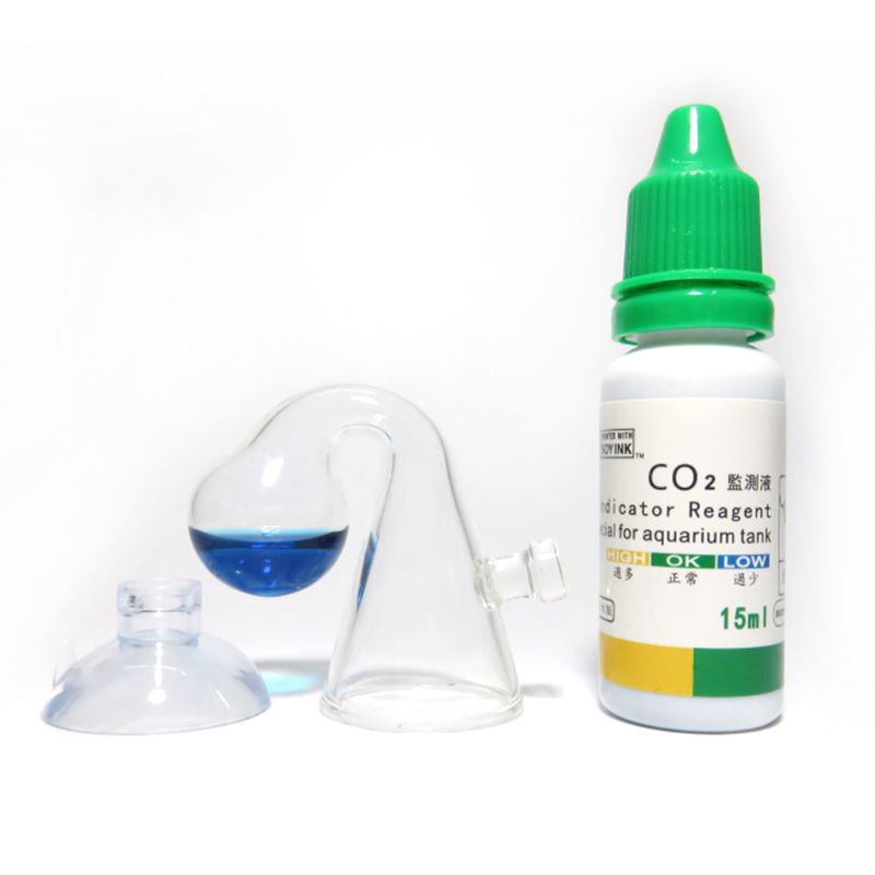 1 set  co2 zuignap type checker  co2 tester glas monitor voor aquarium zoetwater