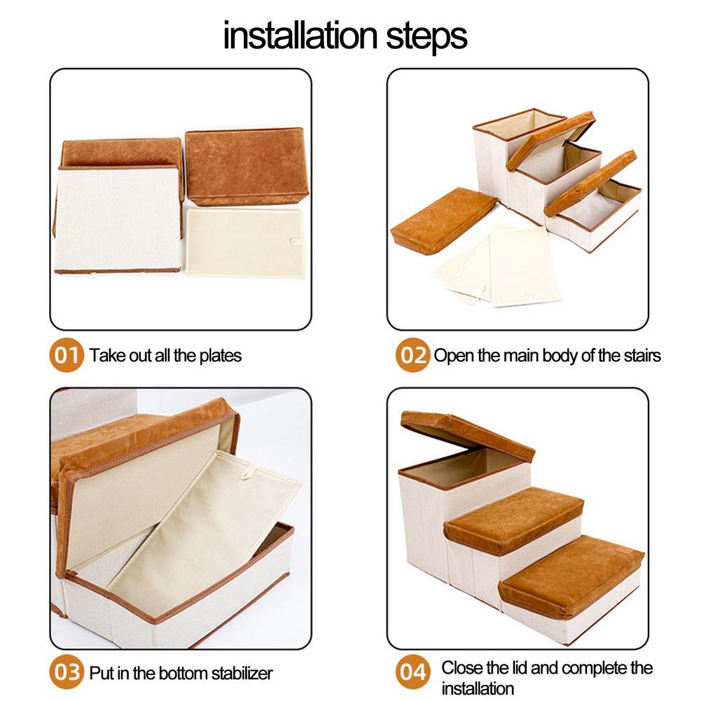 Hond Trappen Huisdier 3 Stappen Trap Voor Kleine Hond Kat Hond Huis Huisdier Oprit Ladder Anti-Slip Verwijderbare Honden bed Trappen Casa De Perro