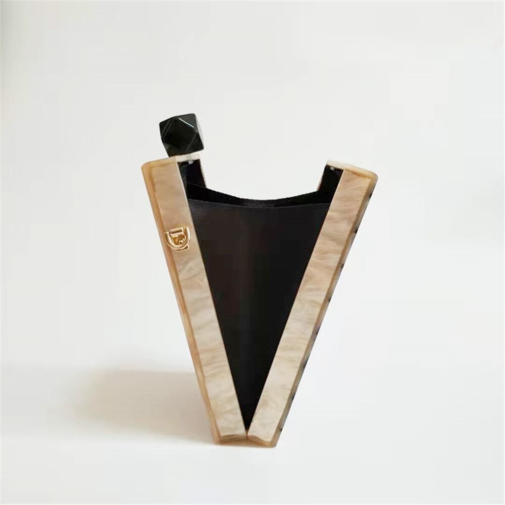 Bolso de noche acrílico de rayas geométricas para mujer, bolsa de mensajero de lunares, cadena, bolso Vertical, cajas de nupcial para graduación