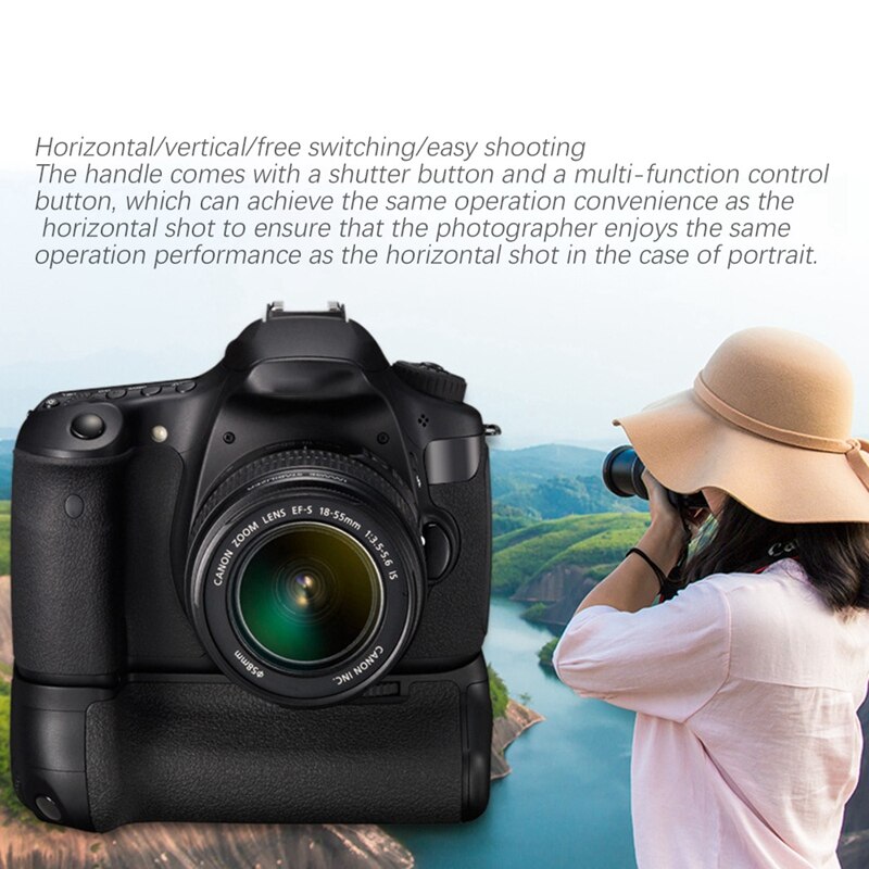 Poignée de batterie pour Canon EOS 5D4/5D Mark IV SLR, boîtier de batterie LP-E6 avec bouton multifonction